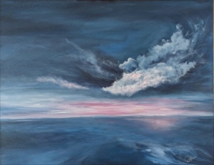 Atmosheric Seascapes: Violet Hour 30×24